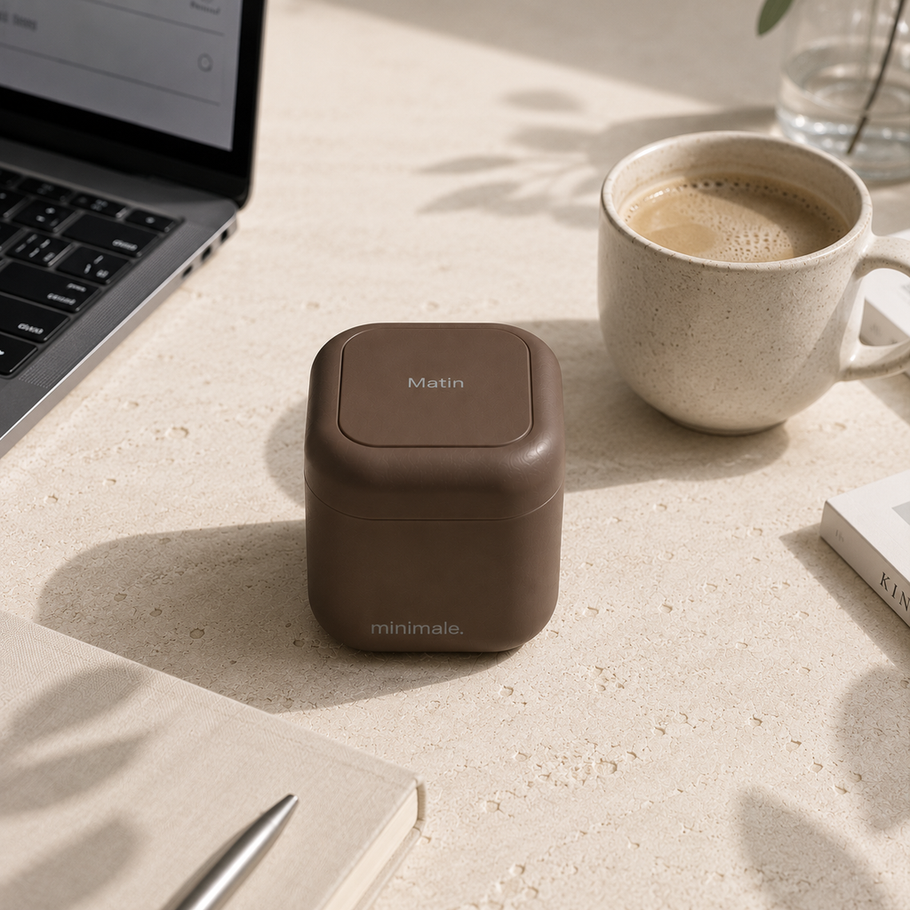 Minimale. Le Quotidien, présentation lifestyle du pilulier premium
