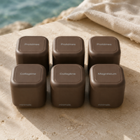 Minimale. Le Sur-Mesure, 6 cubes personnalisables gravés Essentiel, coloris Chocolat